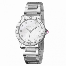 Bvlgari BVLGARI White Mother of Pearl Diamond Dial Stainless Steel 32mm Ladies Watch 101888