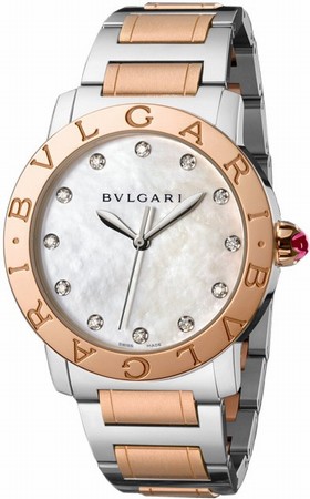 Bvlgari BVLGARI White Mother-of-Pearl Diamond Dial 37mm Automatic Ladies Watch 102012