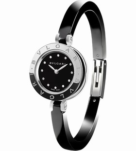 Bvlgari B.zero1 Black Dial Black Ceramic Bangle Ladies Watch 102085