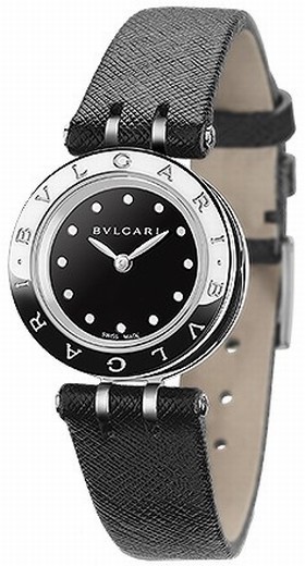 Bvlgari B.zero1 Black Dial Black Leather Strap Quartz Ladies Watch 102179