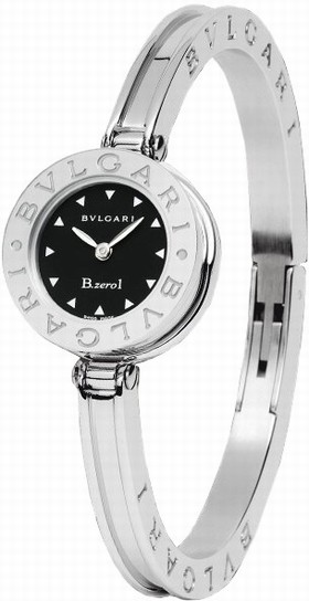 Bvlgari B.zero1 Black Dial Stainless Steel Bangle Bracelet Ladies Watch 101035