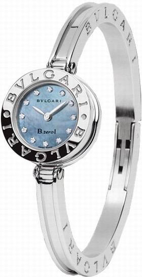 Bvlgari B.zero1 Mother of Pearl Dial Stainless Steel Bangle Bracelet Ladies Watch 101079