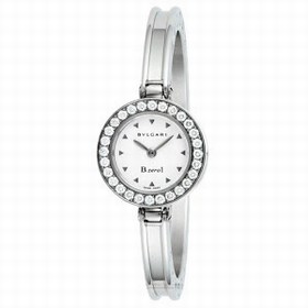 Bvlgari B.zero1 White Dial Stainless Steel Bangle Bracelet Ladies Watch 101272