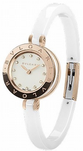 Bvlgari B.zero1 White Lacquered Dial White Ceramic Bangle Bracelet Ladies Watch 102088