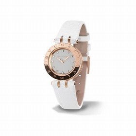 Bvlgari B.zero1 White Lacquered Dial White Leather Strap Ladies Watch 102176