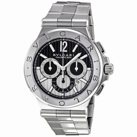 Bvlgari Diagono Black Chronograph Stainless Steel Men's Watch DG42BSSDCH