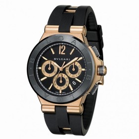 Bvlgari Diagono Black Dial Chronograph Men's Watch 101987
