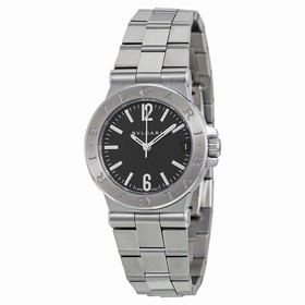 Bvlgari Diagono Black Dial Stainless Steel Ladies Watch DG29BSSD