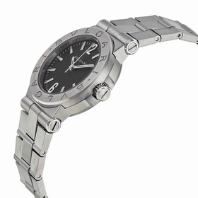 Bvlgari Diagono Black Dial Stainless Steel Ladies Watch DG29BSSD