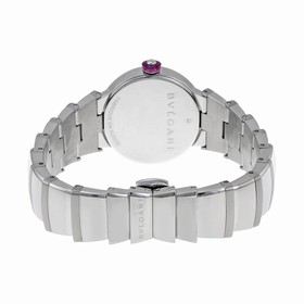 Bvlgari LVCEA Silver Opaline Diamond Dial Stainless Steel Ladies Watch 102195