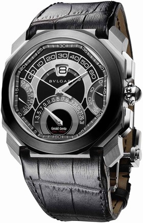 Bvlgari Octo Retrogradi Black Lacquered Dial Chronograph Men's Watch 101882