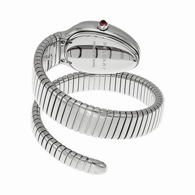 Bvlgari Serpenti Black Dial Stainless Steel Diamond Ladies Watch 101984