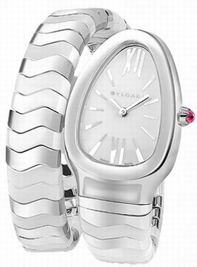 Bvlgari Serpenti Spiga White Lacquered Dial Quartz Ladies Watch 102182