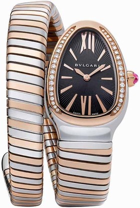 Bvlgari Serpenti Tubogas Black Opaline Dial Quartz Ladies Watch 102098