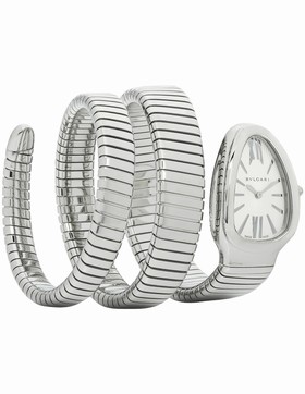 Bvlgari Serpenti Tubogas Silver Opaline Dial Quartz Ladies Watch 101911