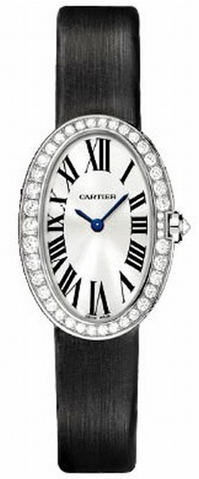 Cartier Baignoire Diamond Bezel 18 kt White Gold Ladies Watch WB520008