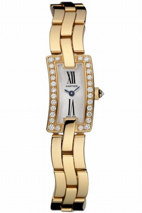 Cartier Ballerine Silver Sunray Dial Polished Solid 18K Rose Gold Bracelet Ladies Watch WG40023J