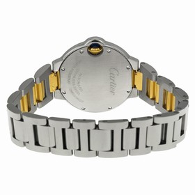 Cartier Ballon Bleu Automatic Silver Dial 18Kt Yellow Gold Ladies Watch W2BB0002