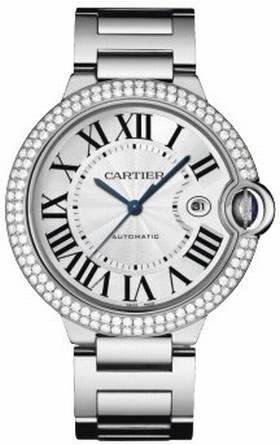Cartier Ballon Bleu Silver Dial 18kt White Gold Men's Watch WE9009Z3