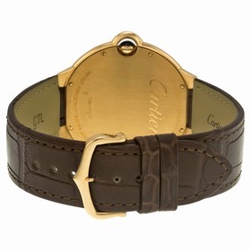 Cartier Ballon Bleu Silver Dial Brown Alligator Leather Men's Watch W6920083