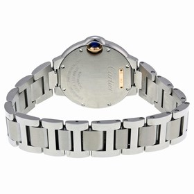 Cartier Ballon Bleu Silver Dial Stainless Steel Diamond Ladies Watch WE902080
