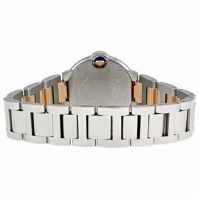 Cartier Ballon Bleu Silver Dial Steel and 18kt Rose Gold Ladies Watch WE902030