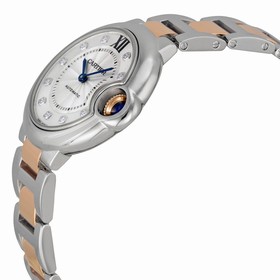 Cartier Ballon Bleu Silver Dial Steel and 18kt Rose Gold Men's Watch WE902061