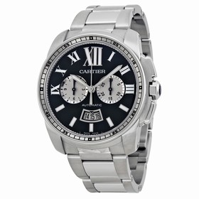Cartier Calibre De Cartier Black Dial Stainless Steel Men's Watch W7100061