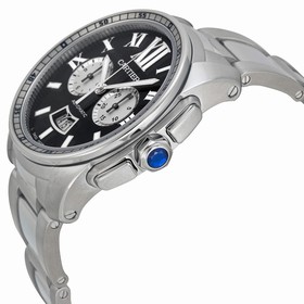 Cartier Calibre De Cartier Black Dial Stainless Steel Men's Watch W7100061