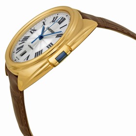 Cartier Cle Silver Flinque Dial 18K Rose GOld Automatic Men's Watch WGCL0004