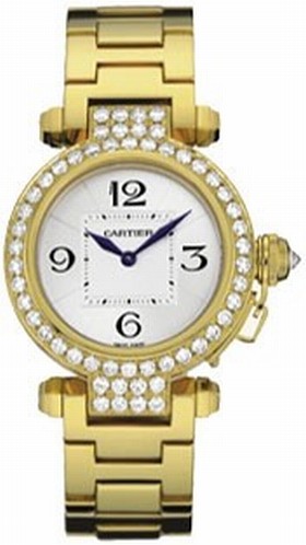 Cartier Pasha Diamond 18kt Yellow Gold Ladies Watch WJ11945G
