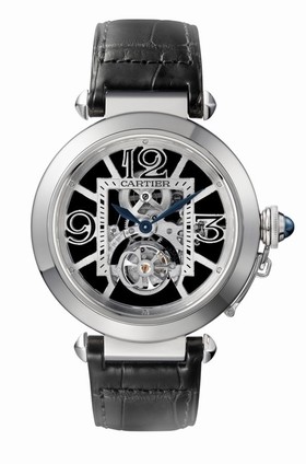 Cartier Pasha Flying Tourbillon Skeleton Dial 18 kt White Gold Men's Watch W3030021