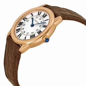 Cartier Ronde Solo De Cartier Silver Dial Brown Leather Ladies Watch W6701007