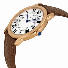 Cartier Ronde Solo De Cartier Silver Dial Brown Leather Unisex Watch W6701008