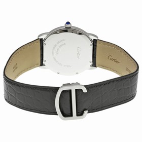 Cartier Ronde Solo Steel Black Leather Men's Watch W6700255