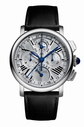 Cartier Rotonde de Cartier Perpetual Calendar Chronograph 18 kt White Gold Men's Watch W1556226