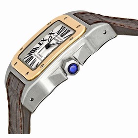 Cartier Santos 100 18kt Rose Gold and Steel Midsize Watch W20107X7