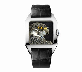 Cartier Santos-Dumont Mother of Pearl Marquetry Dial Men's Watch HPI00617