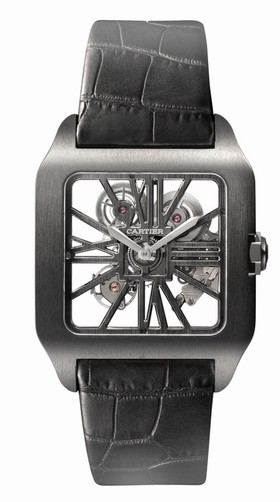 Cartier Santos-Dumont Skeleton Dial Manual Wind Titanium Men's Watch W2020052