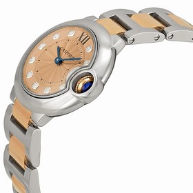 Cartier Silver Dial 18kt Rose Gold and Stainless Steel Ladies Watch WE902052