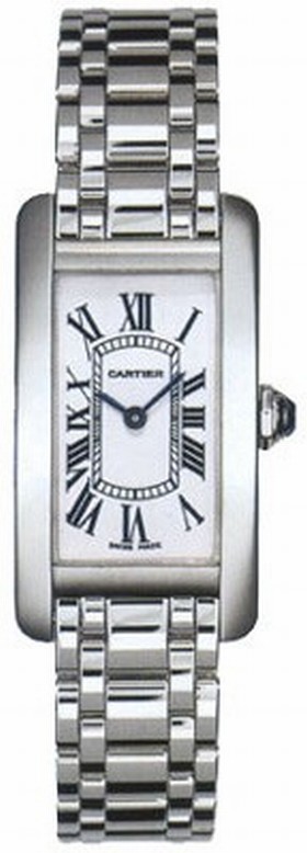 Cartier Tank Americaine 18kt White Gold Ladies Watch W26019L1