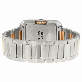 Cartier Tank Anglaise Automatic Silver Dial 18kt Pink Gold and Stainless Steel Ladies Watch WT100025