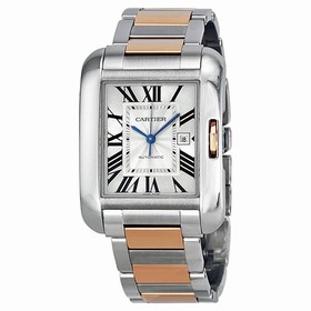 Cartier Tank Anglaise Medium Automatic Rose Gold and Steel Ladies Watch W5310037
