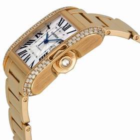 Cartier Tank Anglaise Silver Dial 18kt Pink Gold Men's Watch WT100003
