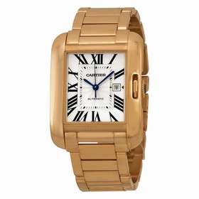 Cartier Tank Anglaise Silver Dial 18kt Rose Gold Ladies Watch W5310003