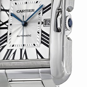Cartier Tank Anglaise Silver Dial 18kt White Gold Men's Watch W5310025