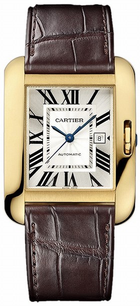Cartier Tank Anglaise Silver Dial 18kt Yellow Gold Ladies Watch W5310030