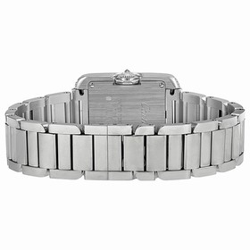 Cartier Tank Anglaise Silver Dial Lacquered Flinque Dial 18kt Rhodiumised White Gold Ladies Watch WT100008