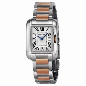 Cartier Tank Anglaise Small Rose Gold and Stainless Steel Ladies Watch W5310036