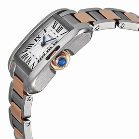 Cartier Tank Anglaise Small Rose Gold and Stainless Steel Ladies Watch W5310036